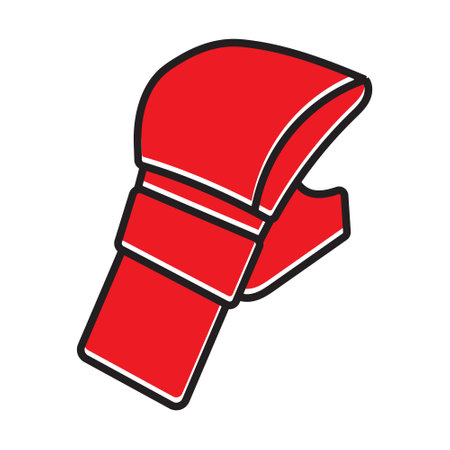 Mixed martial arts glove / UFC gloves flat color icon for apps or websiteのイラスト素材