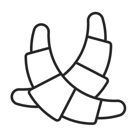 crossed croissant bread line art vector icon for apps and websiteのイラスト素材