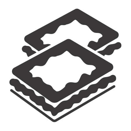 flat icon a pile of puff pastry or pastry sheet bread for apps and websiteのイラスト素材