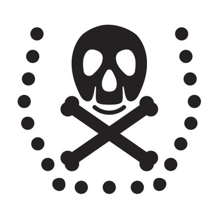 Crossbones / crossed bone or death skull flat vector icon for apps or websiteのイラスト素材