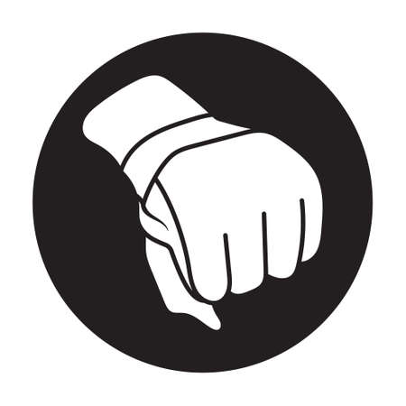 Hand blow flat vector icon for apps or website on a black backgroundのイラスト素材