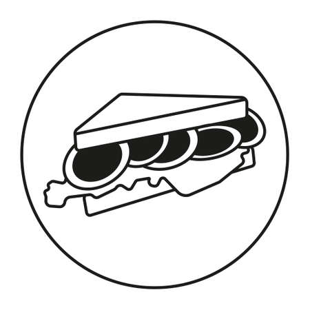 line art vector icon rounded an egg sandwich for apps or websiteのイラスト素材
