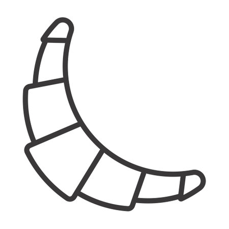 Classic french croissant bread line art icon for apps and websiteのイラスト素材