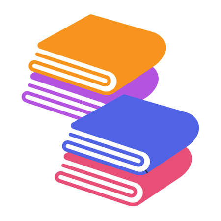Piles folded bath towels or hand towel flat icon for apps or websiteのイラスト素材