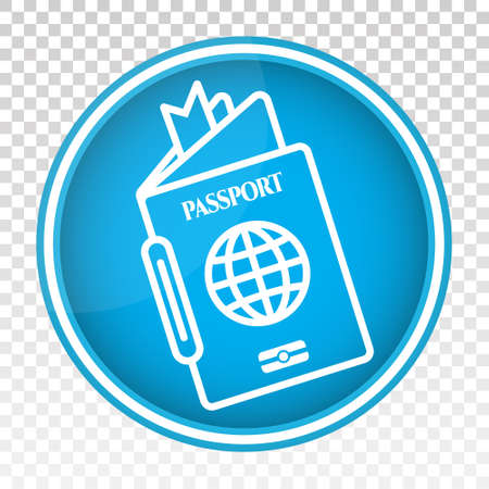 U.S international passport document flat color icon for apps and websitesのイラスト素材