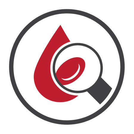 Circled hematology blood vector icon for apps or websitesのイラスト素材