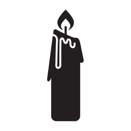 lit candle flat vector icon for apps or websitesのイラスト素材