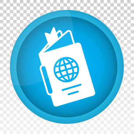 International travel passport booklet flat color icon for apps and websitesのイラスト素材
