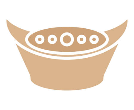 Flat color icon a feng shui diamond gold sycee for apps or websitesのイラスト素材