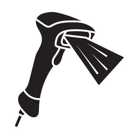 Barcode scanner with laser flat vector icon for apps and websitesのイラスト素材