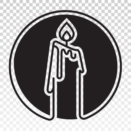 lit candle flat vector icon or logo on a transparent backgroundのイラスト素材
