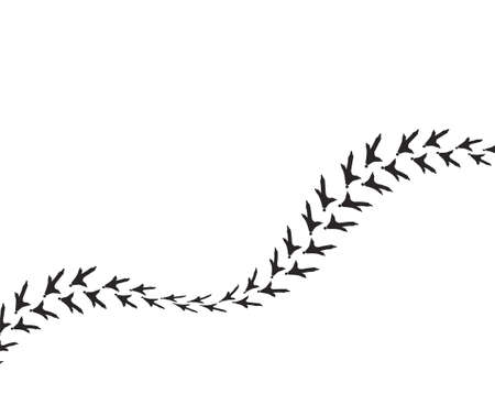 chicken or bird footprint banner with a white backgroundのイラスト素材