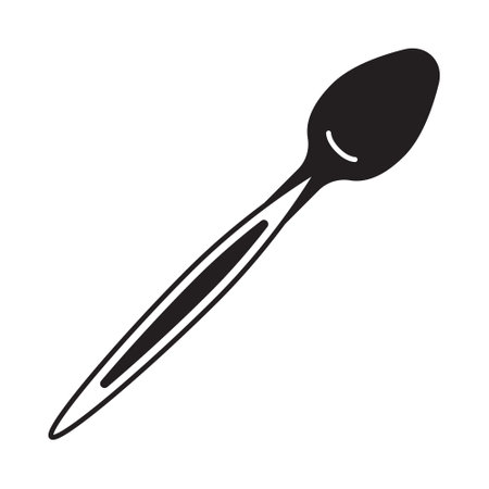 Spoon or teaspoon flat vector icon for apps and websiteのイラスト素材