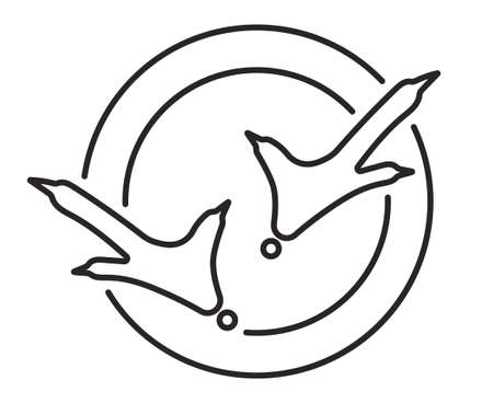 Chicken tracks or bird footprints line iconのイラスト素材