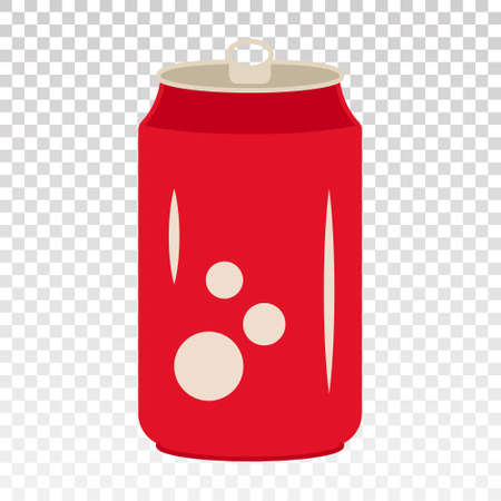 Flat color icon the soda can or soft drink cold can on a transparent backgroundのイラスト素材
