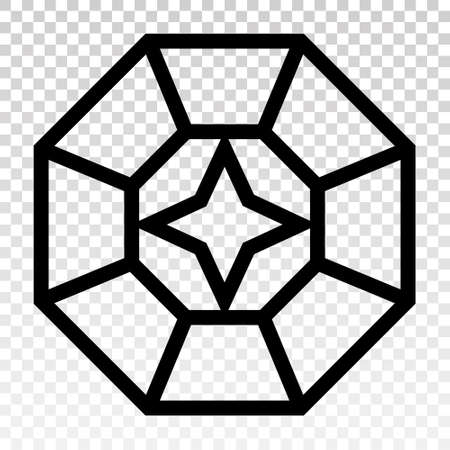 Rose diamond shapes line art icon for apps or websitesのイラスト素材