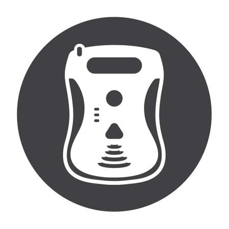 Rounded the automated external defibrillator devices flat art icon for apps or websitesのイラスト素材