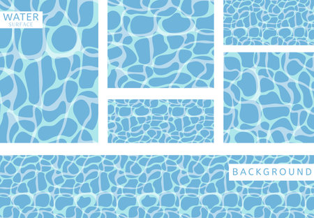 Set of abstract water surface backgrounds.のイラスト素材