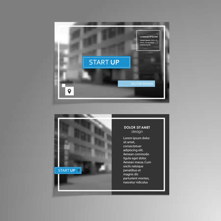 Blue Geometry brochure design template / Vector cover, Leaflet, Presentation / Abstract Background.のイラスト素材