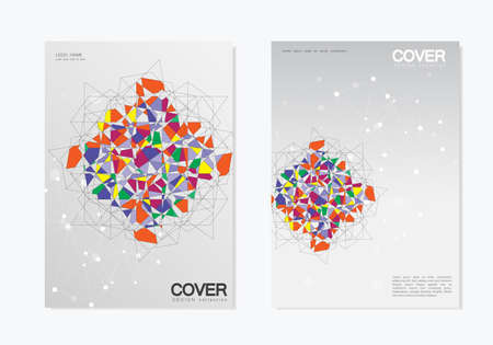 Abstract Broken stained glass background. Vector colored elements.のイラスト素材