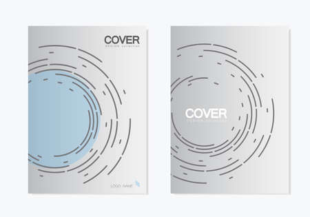 Business vector set. Brochure template cover design with abstract twirl circle design.のイラスト素材