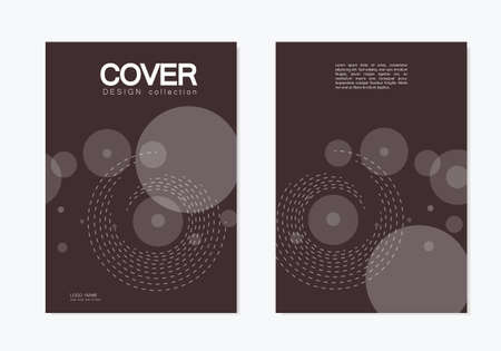 Brochures business template cover design with abstract twirl circle design.のイラスト素材