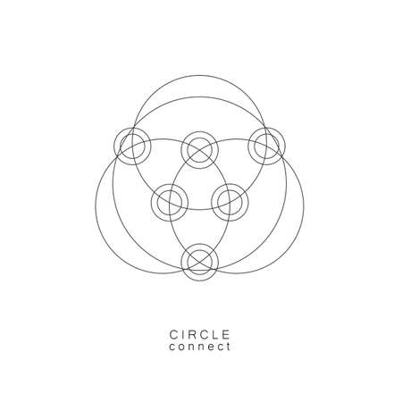 Technology abstract dot and circle connection.のイラスト素材