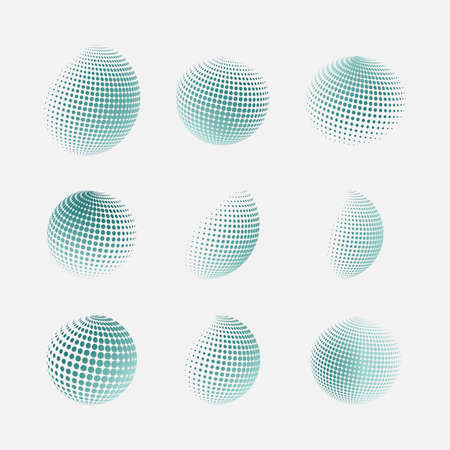 Vector halftone spheres.のイラスト素材