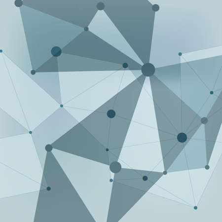 Abstract polygonal with connecting dots and lines. Connection science background.のイラスト素材