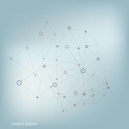 Abstract polygonal with connecting dots and lines. Connection science background.のイラスト素材