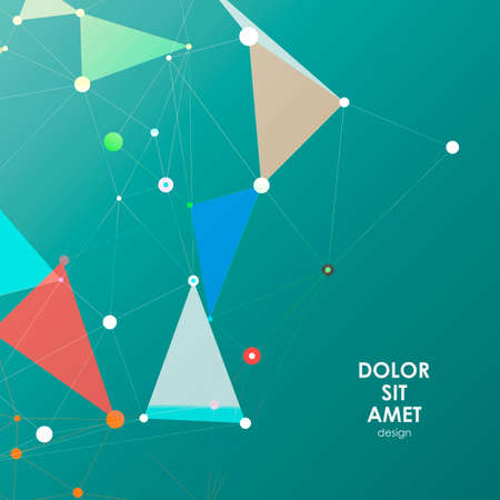 Abstract polygonal with connecting dots and lines. Connection science background.のイラスト素材