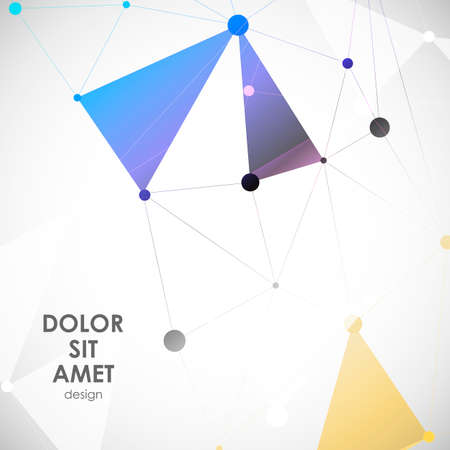 Abstract polygonal with connecting dots and lines. Connection science background.のイラスト素材