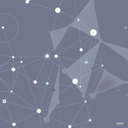 Abstract polygonal with connecting dots and lines. Connection science background.のイラスト素材