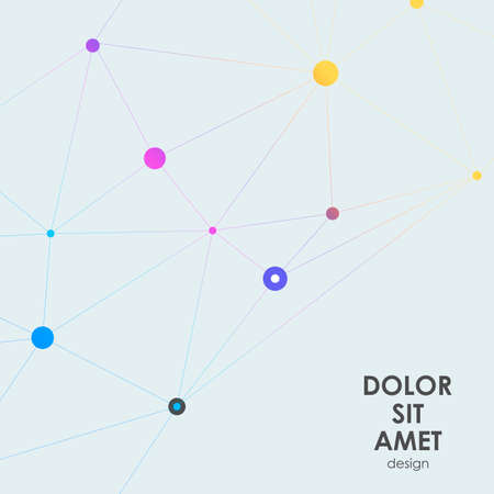 Abstract polygonal with connecting dots and lines. Connection science background.のイラスト素材