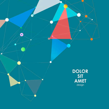 Abstract polygonal with connecting dots and lines. Connection science background.のイラスト素材