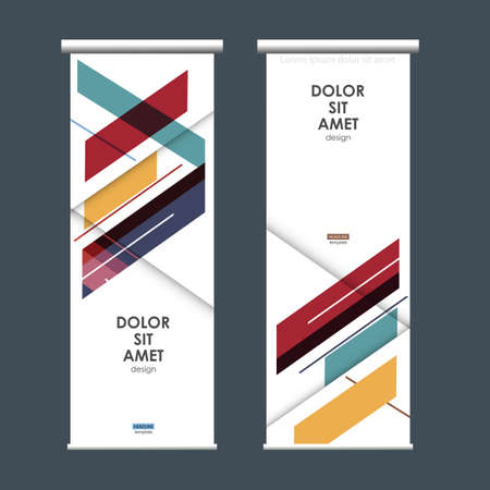 Roll up design template with abstract line.のイラスト素材