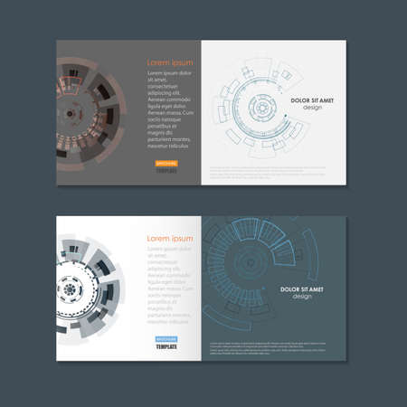 Brochure with abstract round background. Technology design.のイラスト素材
