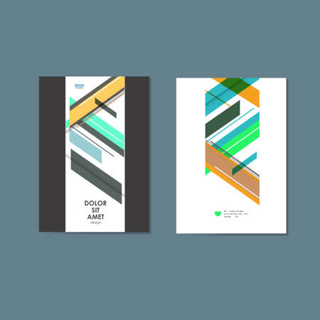 brochures template with abstract design linesのイラスト素材