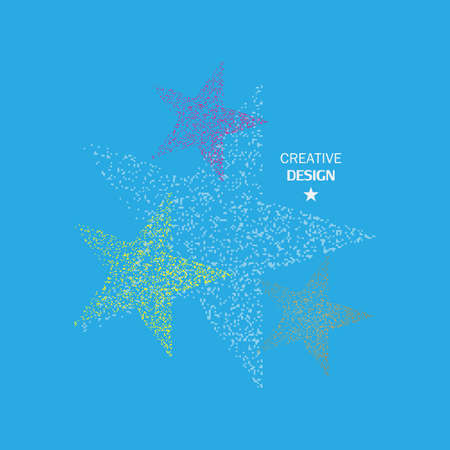 Four color star dots vectorのイラスト素材