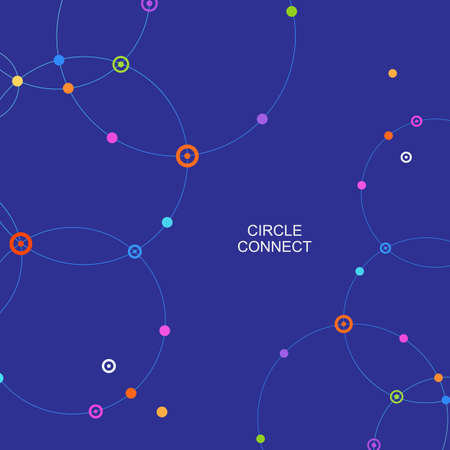Network template. Digital background with connections circle.