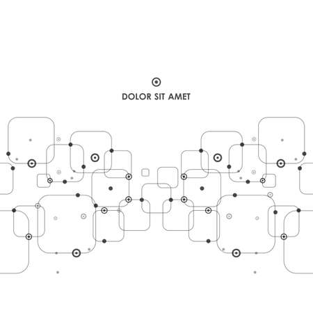 Black connected squares on white backgroundのイラスト素材