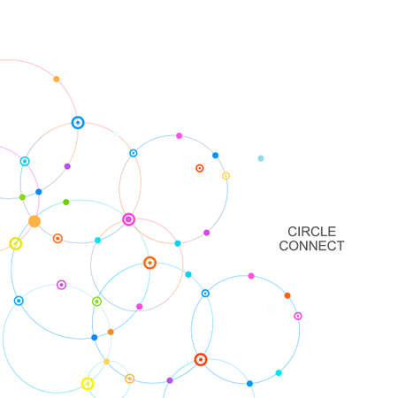 Connect circle and point with intersectionsのイラスト素材