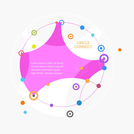 Vector technology concept with abstract color form, lines and dots.のイラスト素材