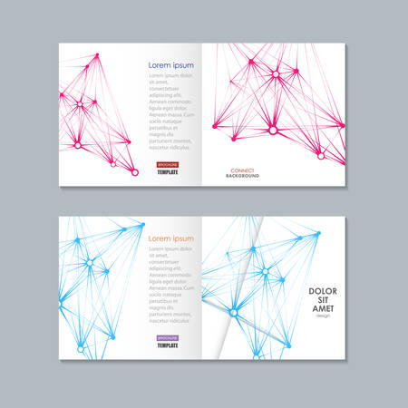 Brochure with molecule structure vector illustration.のイラスト素材
