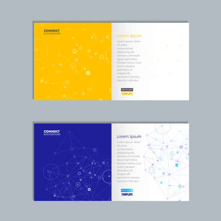 Brochure with molecule structure vector illustration.のイラスト素材
