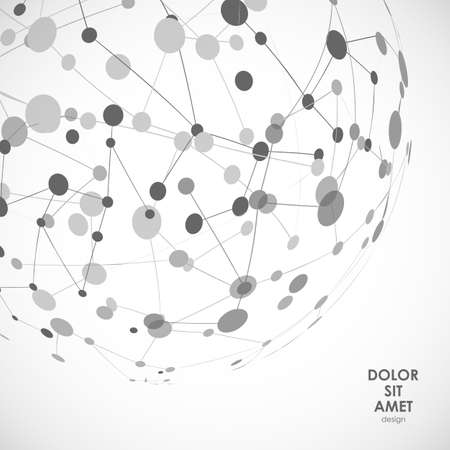 Abstract vector connect circle with molecular structureのイラスト素材