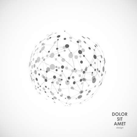 Abstract vector connect circle with molecular structureのイラスト素材