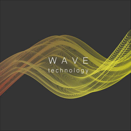 Black backdrop with yellow gold waves.のイラスト素材