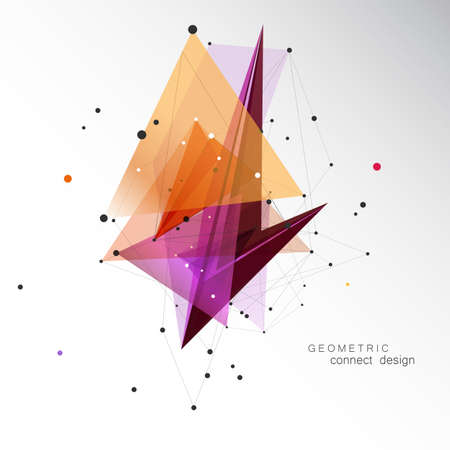 Abstract Backdrop With Triangular Pattern. Abstract Creative Design. Technology Lines and Dots.