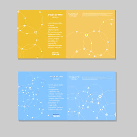 Vector pattern disclosed brochure with a print of connected circles.のイラスト素材